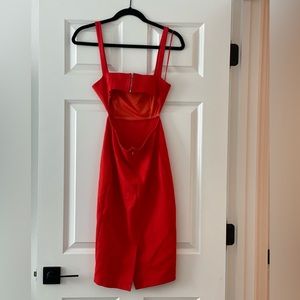 Super down, XS, red cutout dress